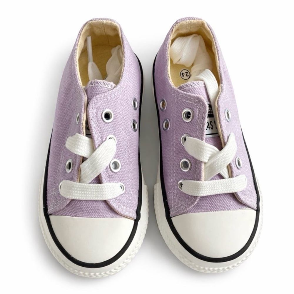 Kids Lavender Canvas Sneakers